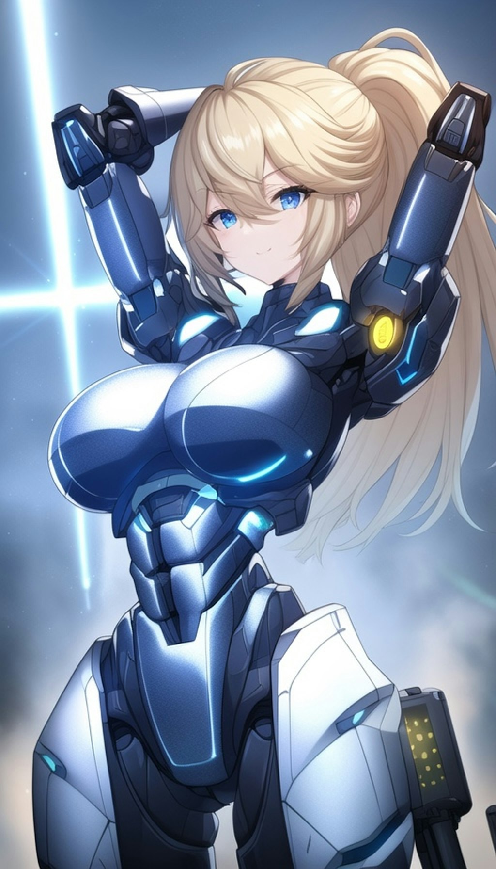 Heavy armored female cyborg