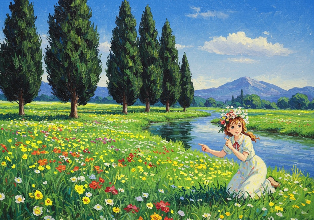 糸杉のある風景
