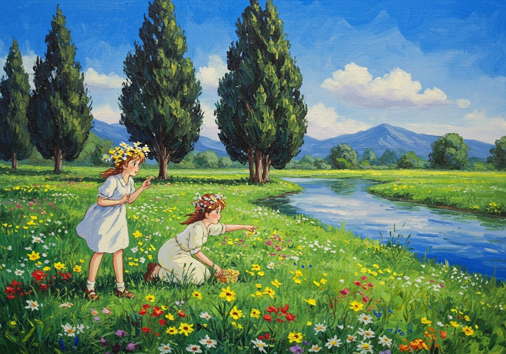 糸杉のある風景