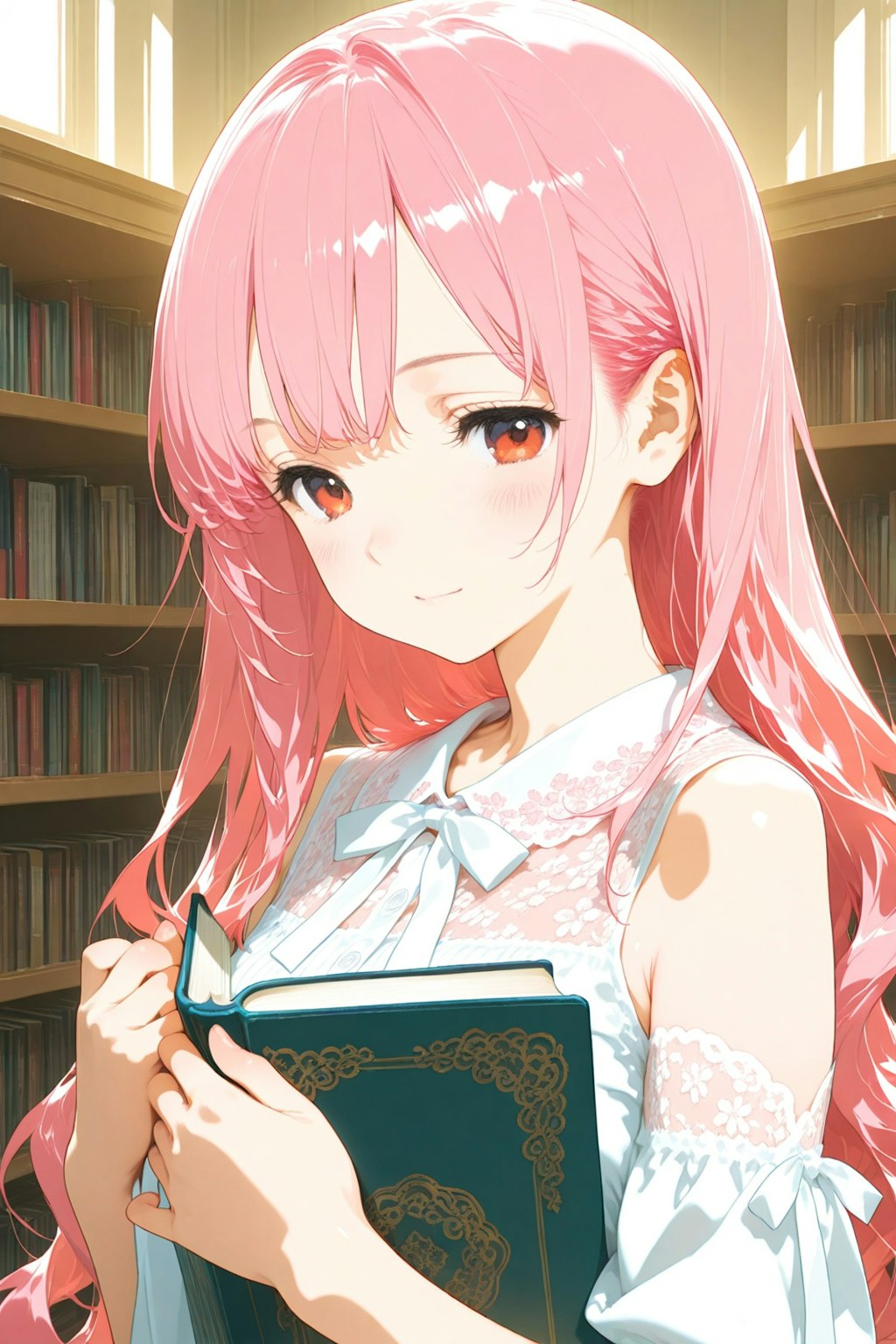 図書館にて