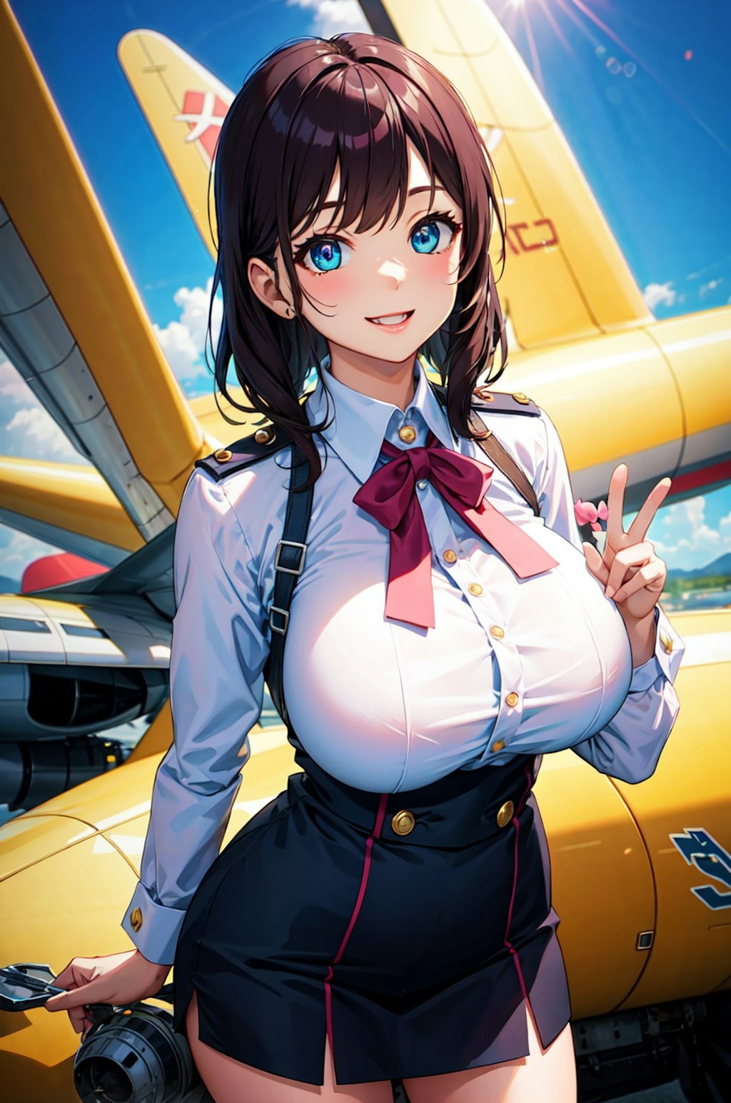 巨乳美少女イラスト　AI画像練習