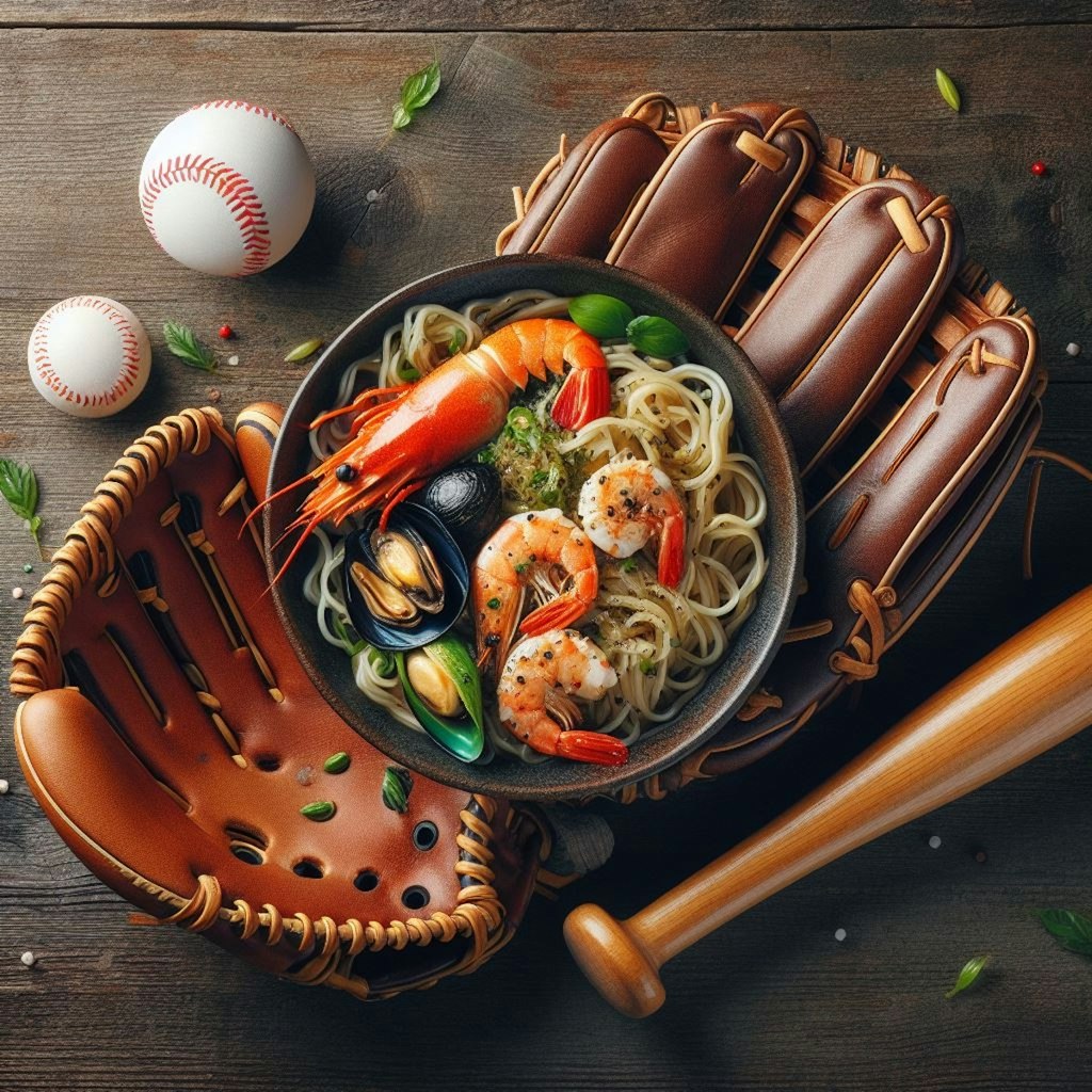 野球とseafood noodle