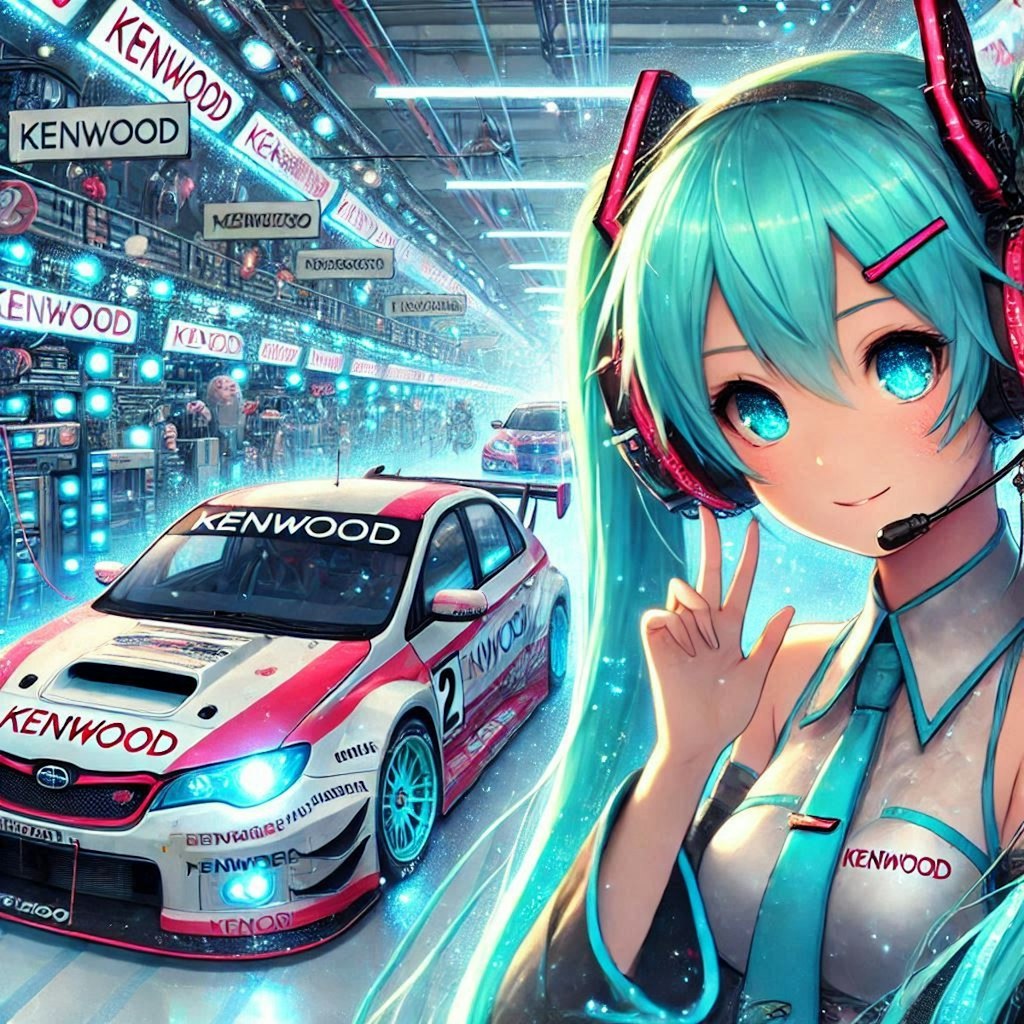 ケンウッドカラースバルWRXレーシングカーと初音ミク