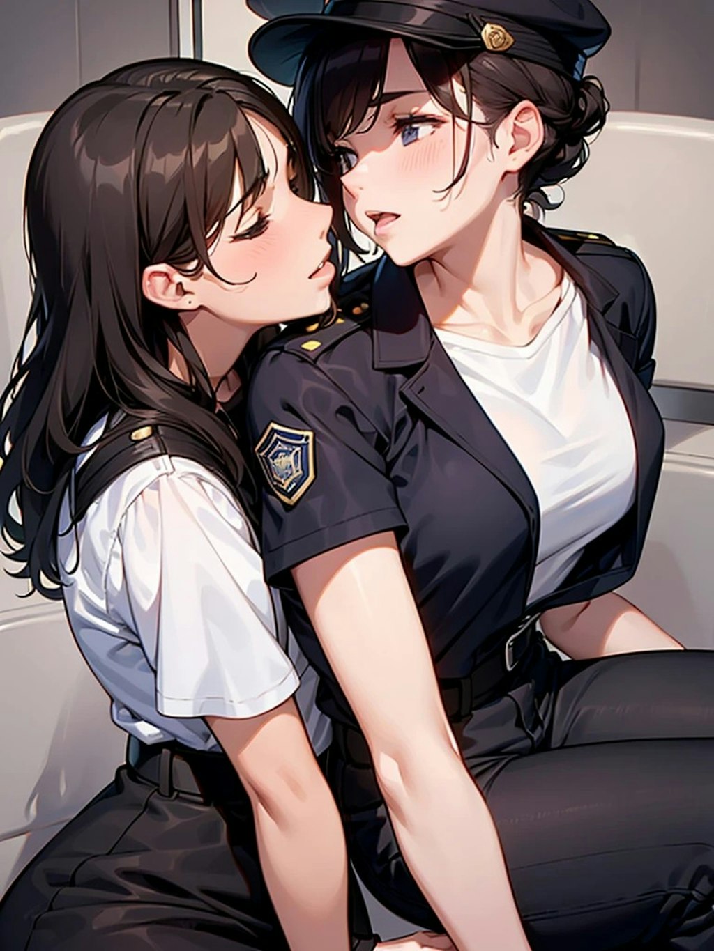 私生活でもバディな百合婦警さん