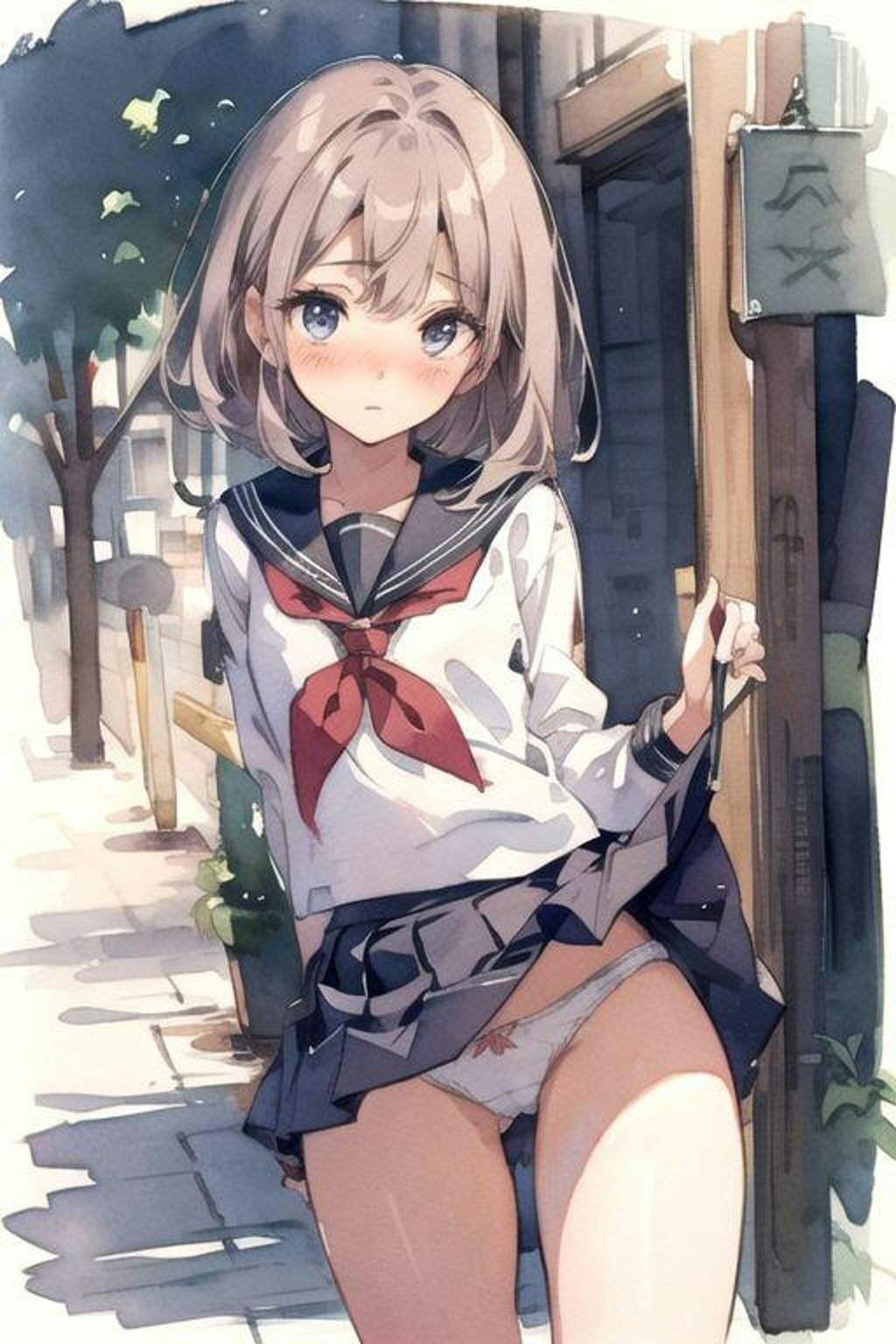 水彩セーラー服