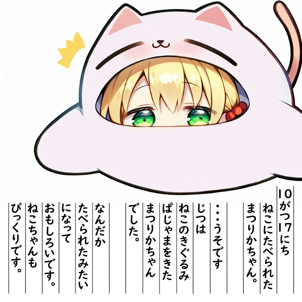 【絵日記】ねこさんのきぐるみ