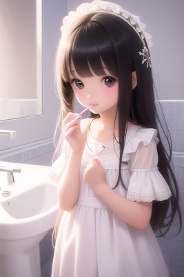 姫の歯磨き
