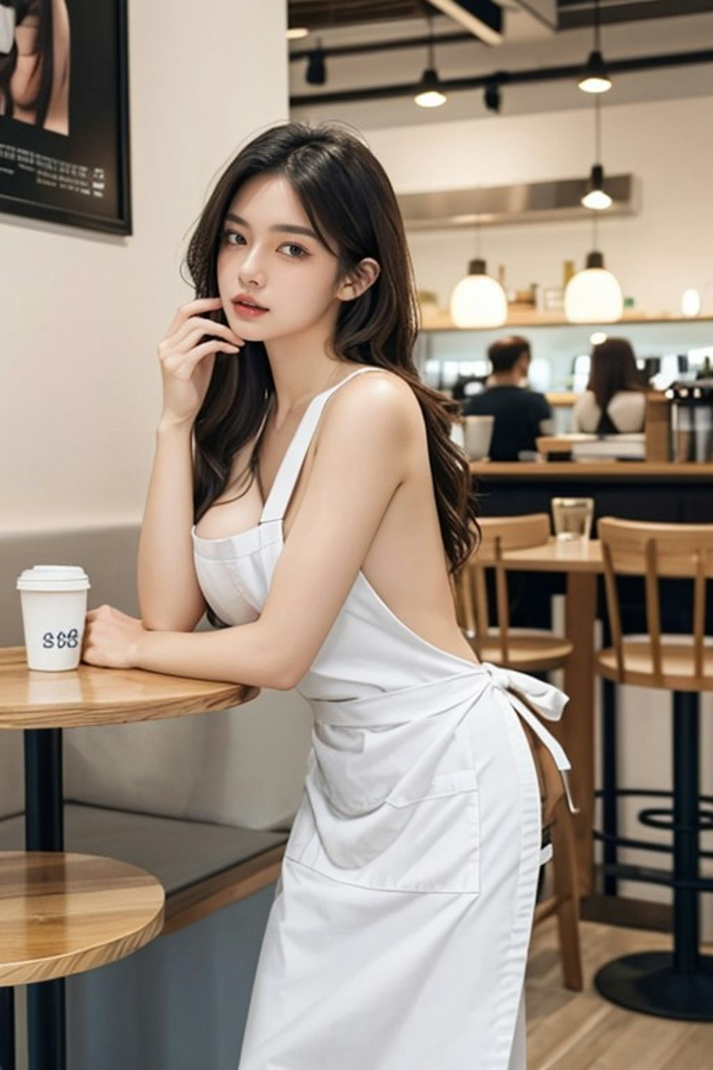 エプロンが制服の喫茶店