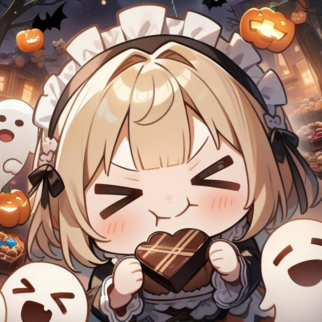 🎃チョコ三昧だよ！🍫メイドちゃん！👻