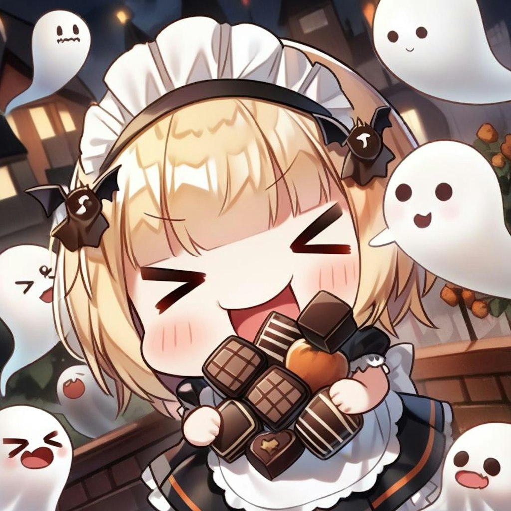 🎃チョコ三昧だよ！🍫メイドちゃん！👻