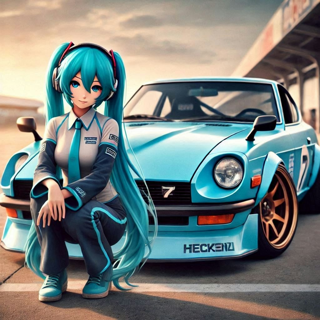 ブルーカラーの240Zと初音ミク