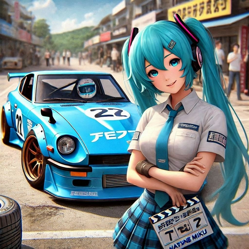 ブルーカラーの240Zと初音ミク