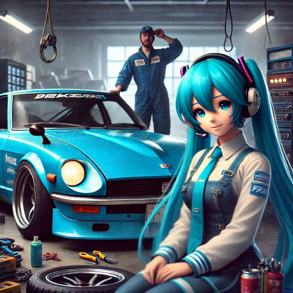 ブルーカラーの240Zと初音ミク