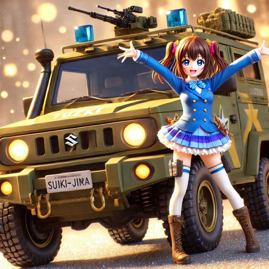 ラブライブキャラとスズキジムニー軍用車