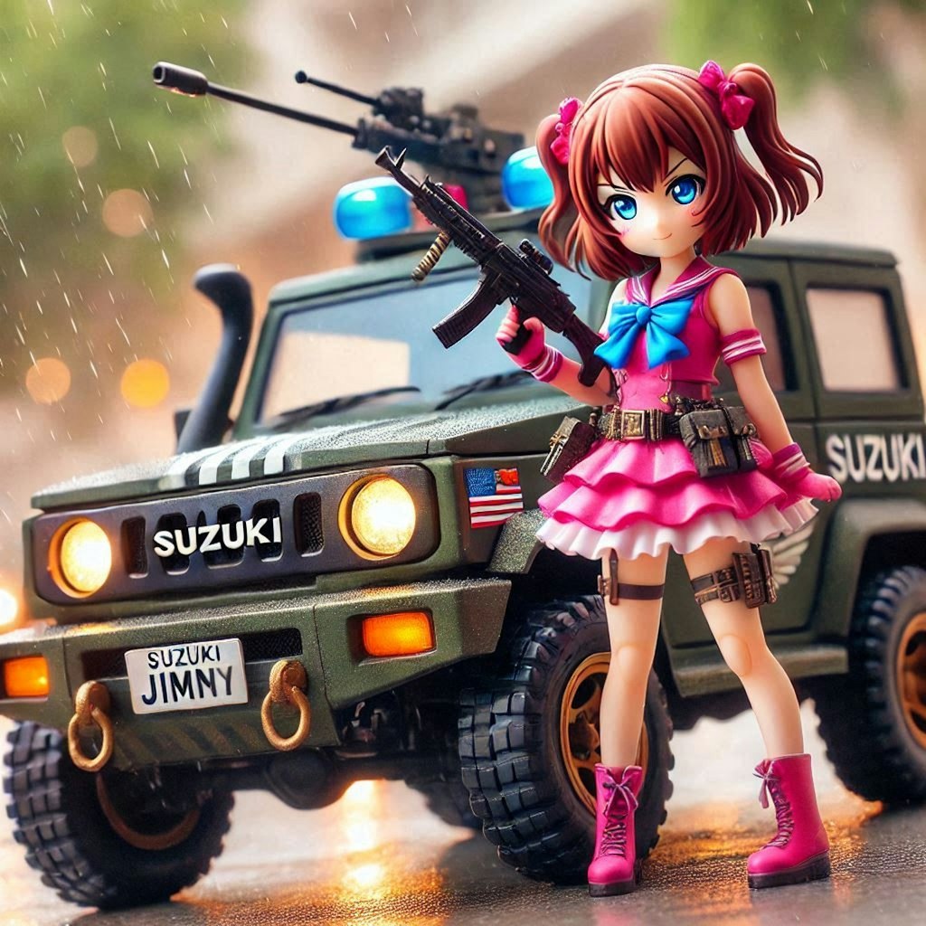 ラブライブキャラとスズキジムニー軍用車