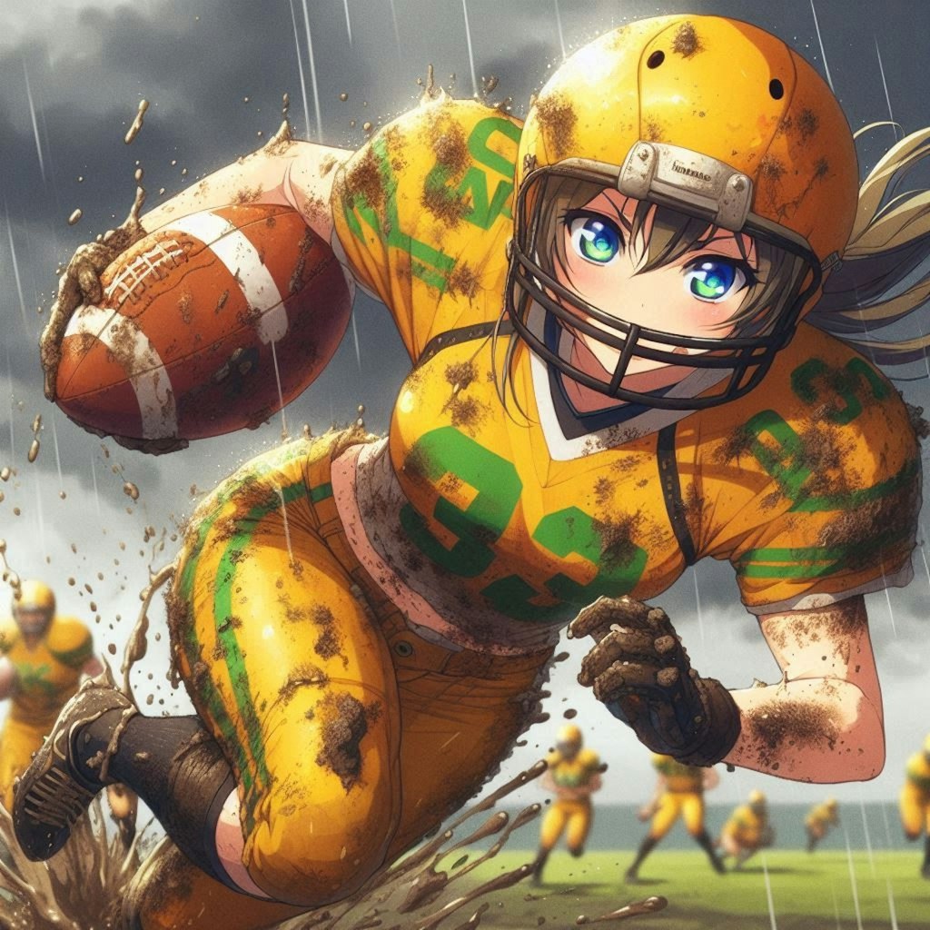 🏈泥まみれの女子アメフト 112