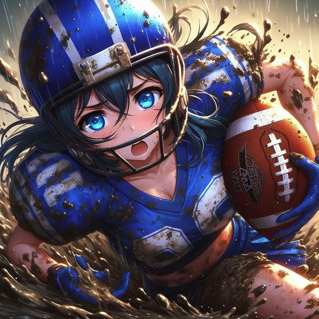 🏈泥まみれの女子アメフト 112