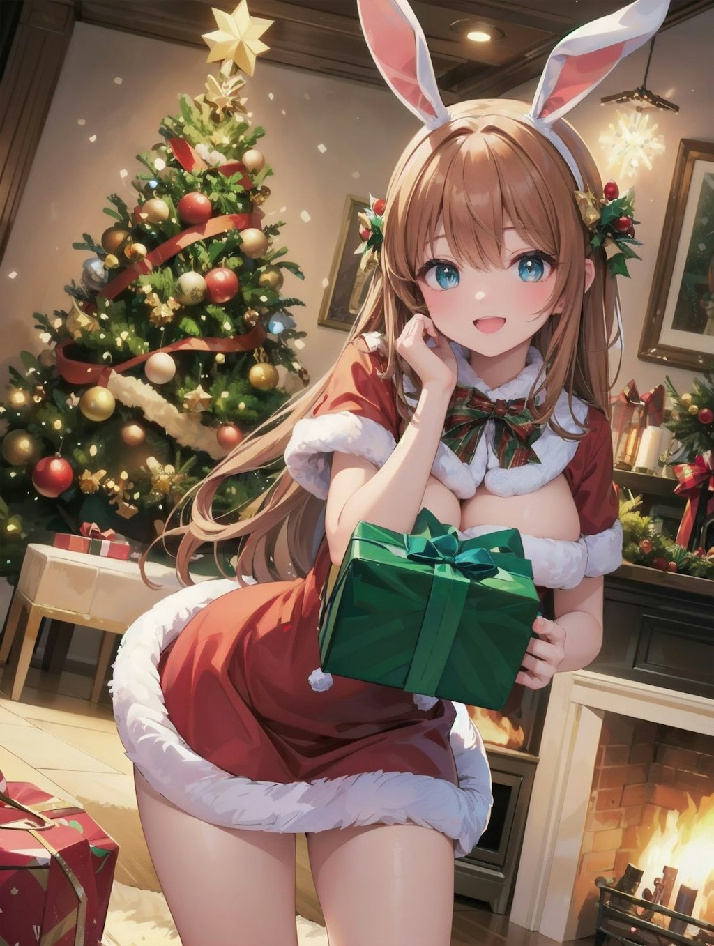 クリスマスドレスバニーさん