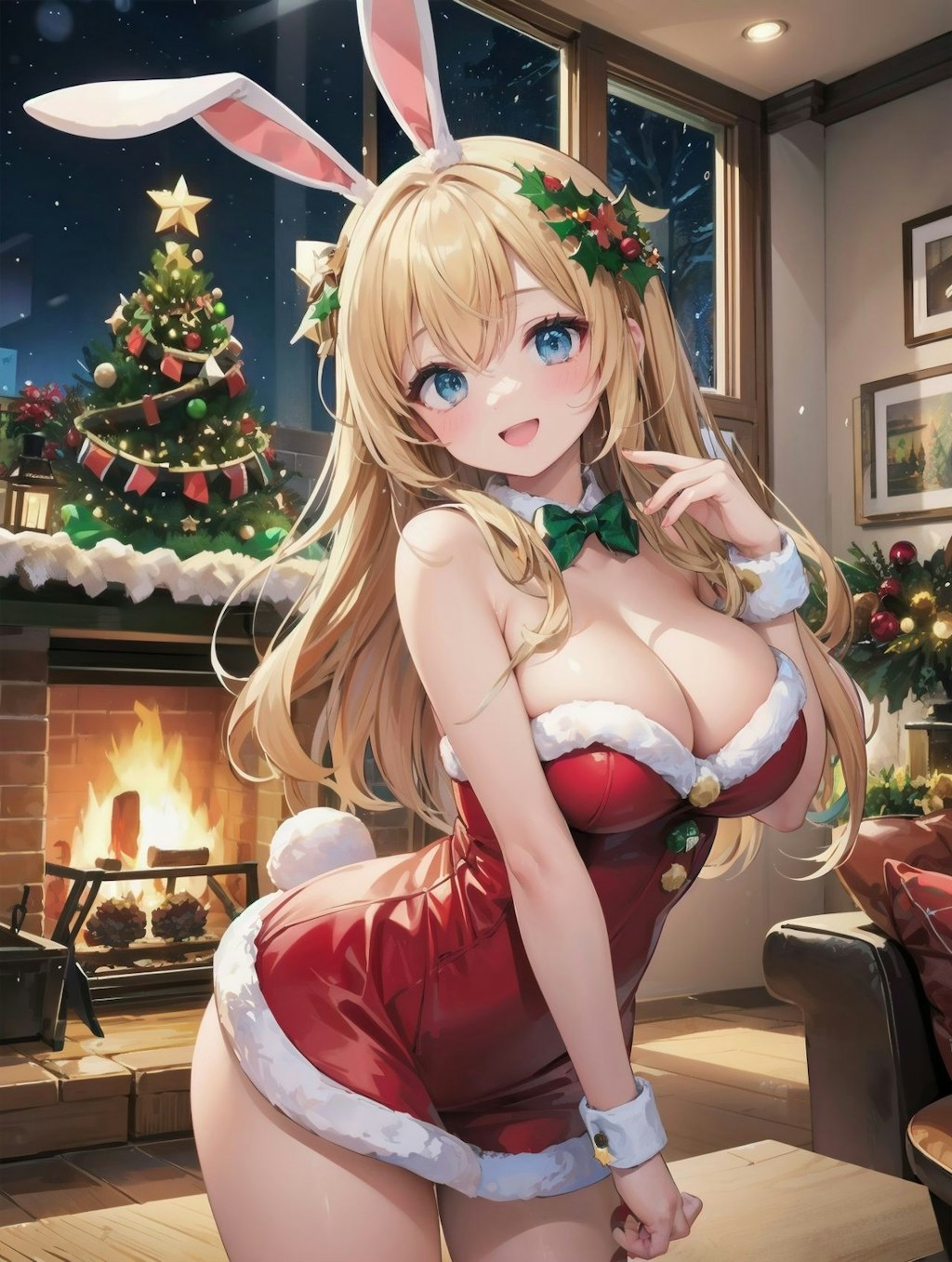 クリスマスドレスバニーさん