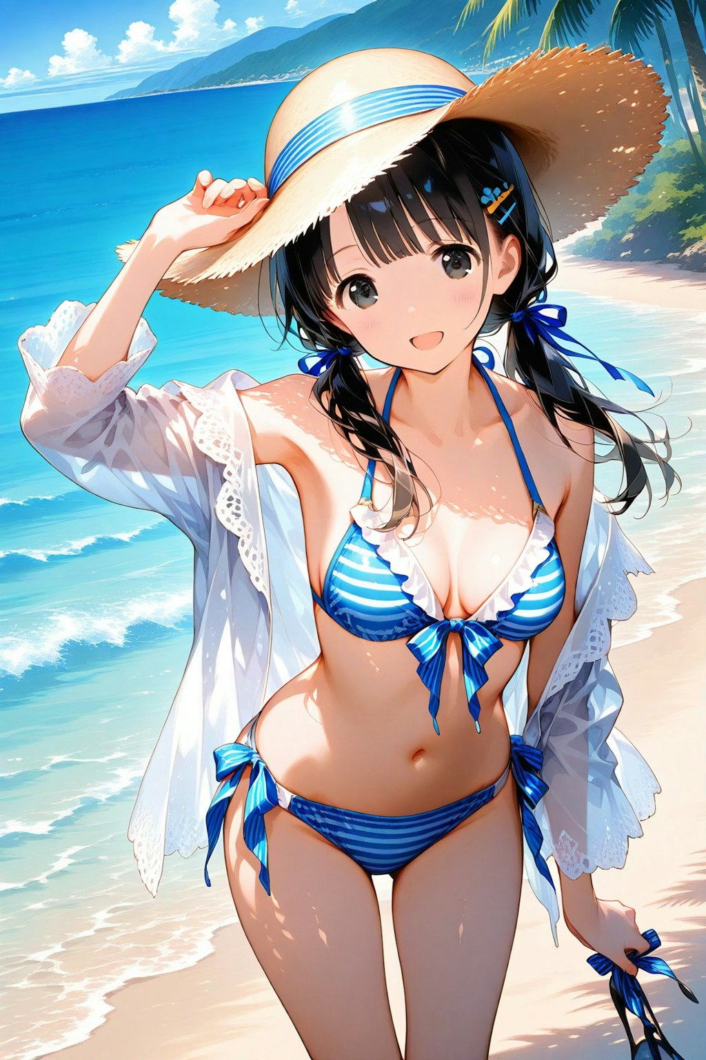 浜辺の次女ちゃん🌕✨