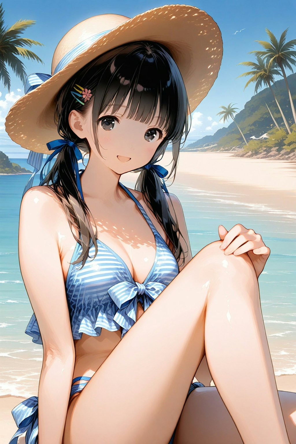 浜辺の次女ちゃん🌕✨