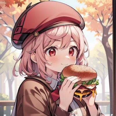 秋はハンバーガー