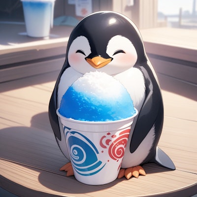 かき氷ペンギン | の人気AIイラスト・グラビア