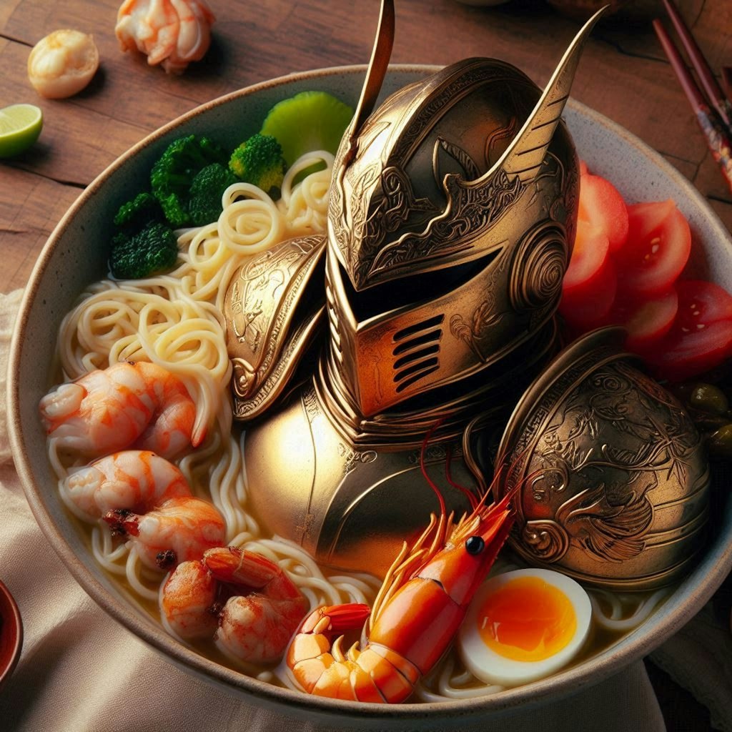 黄金の鉄のseafood noodle