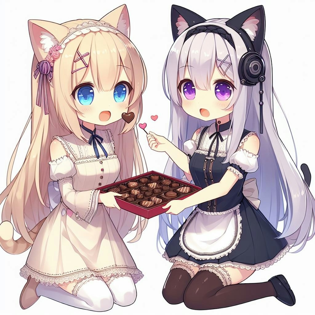 バレンタインデーのミリアちゃんとシルキちゃん