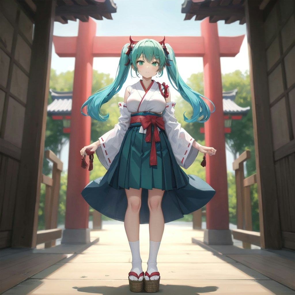 V4B　初音ミク　巫女