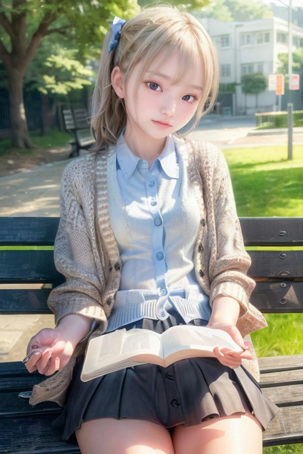 公園で読書ちゃん その2