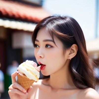 アイスクリームが美味しい〜♪