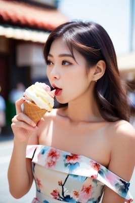アイスクリームが美味しい〜♪