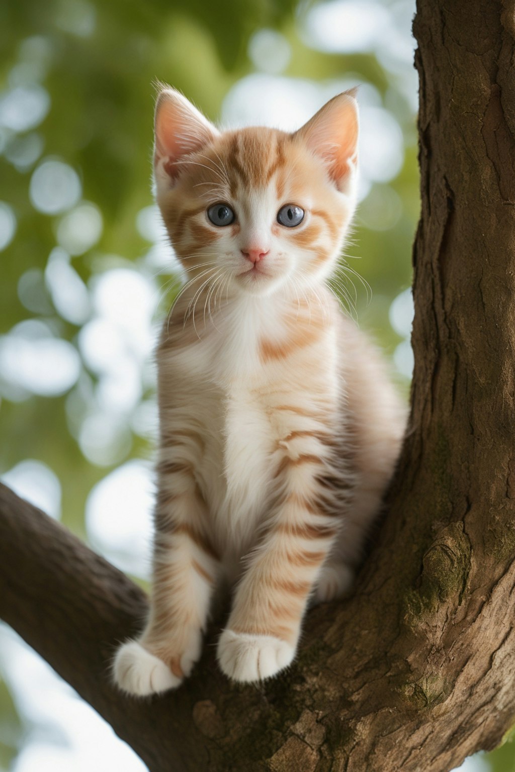 子猫の木登り