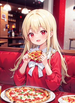 ピザ食べる