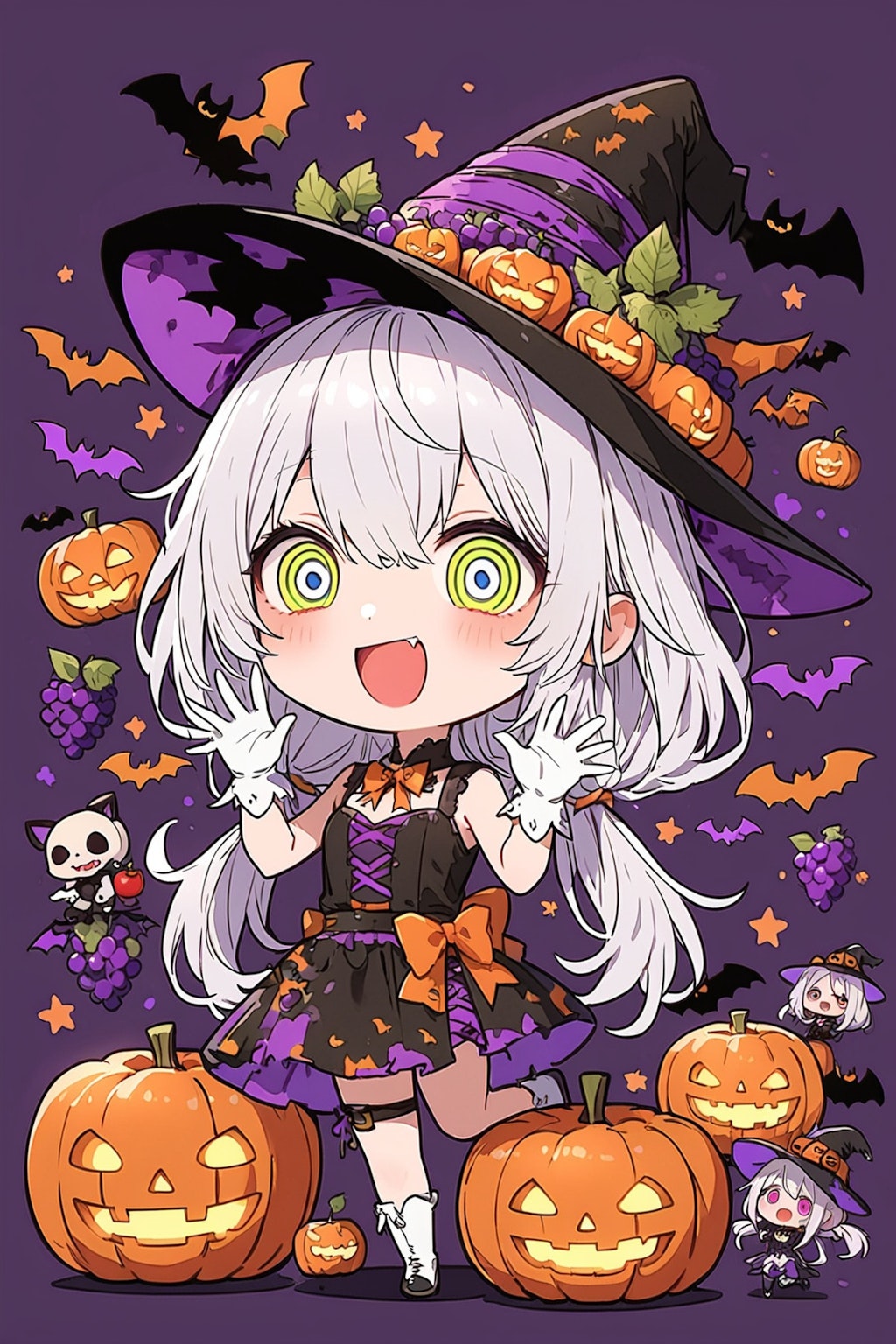 ハロウィンの白髪ちゃん