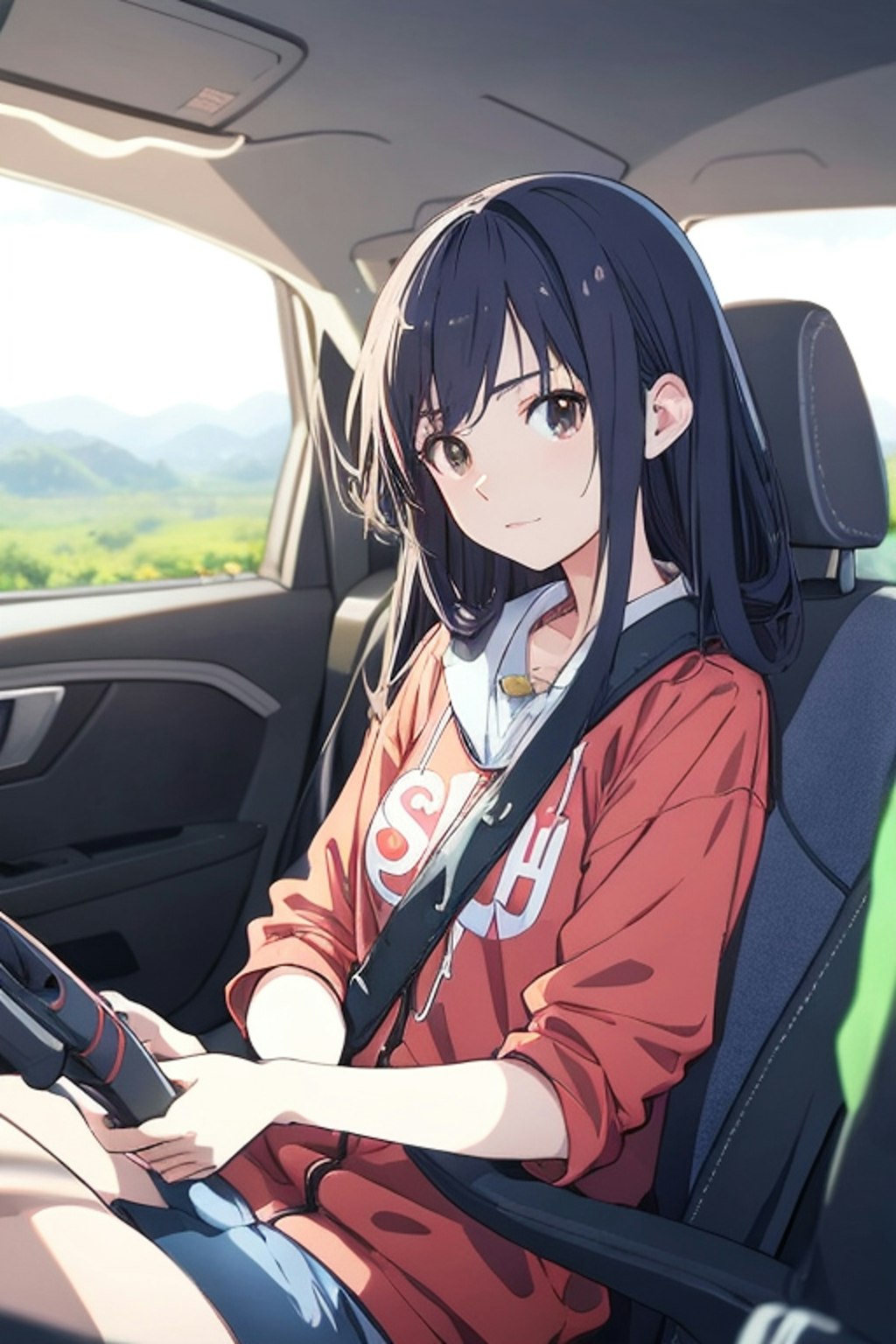 運転する女