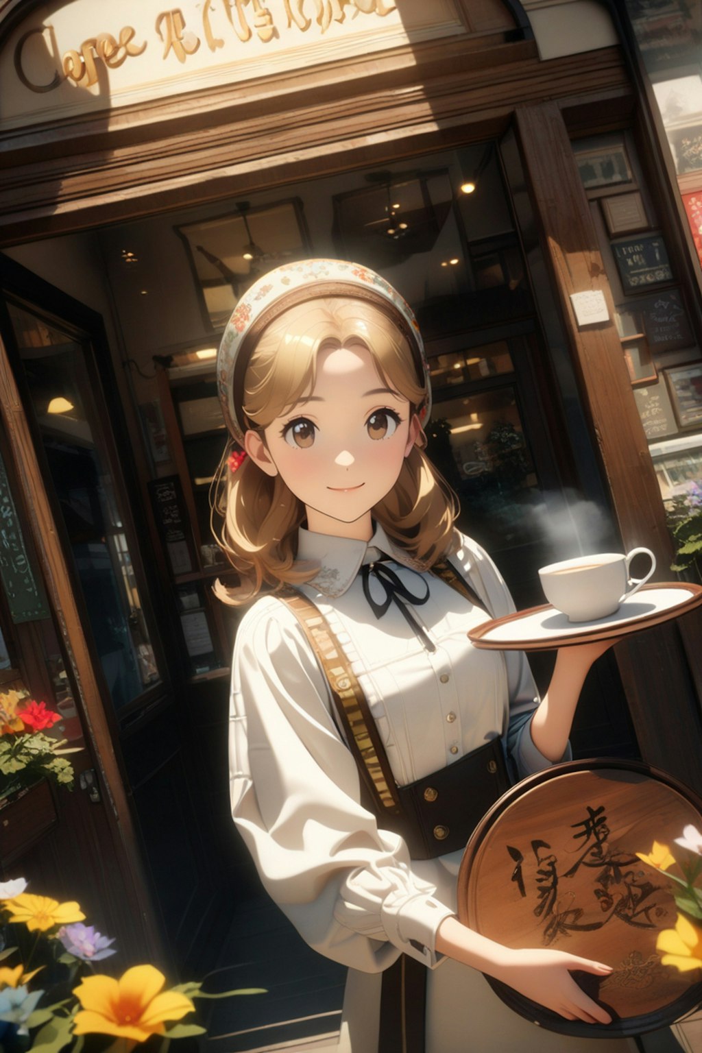 レトロなカフェの看板娘