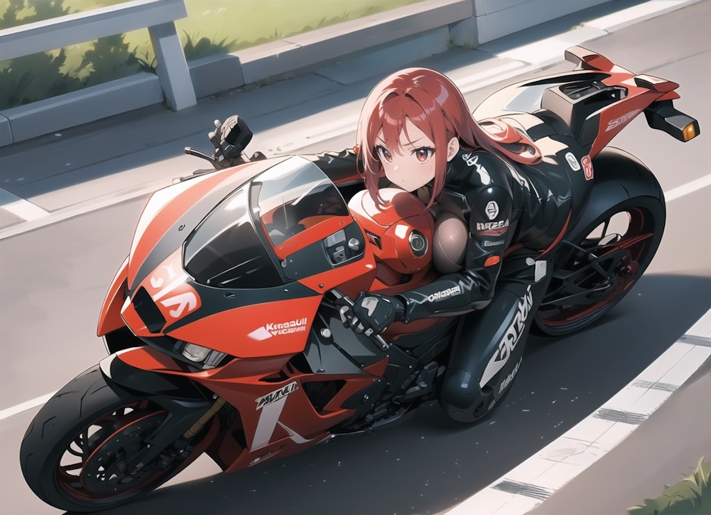 バイク乗るにはホント邪魔なのよね♪仕方ないけど♡