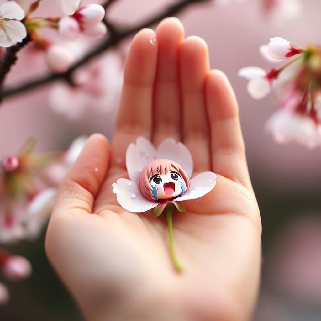 桜の少女、散る