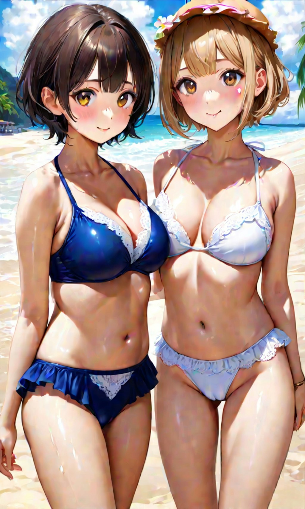 水着と女子高校生と