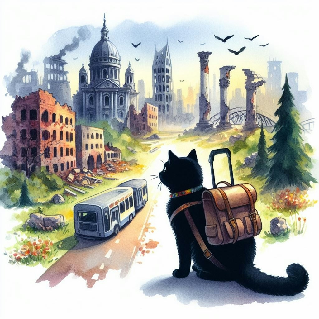 黒猫、閑疎寥落の都市に行く