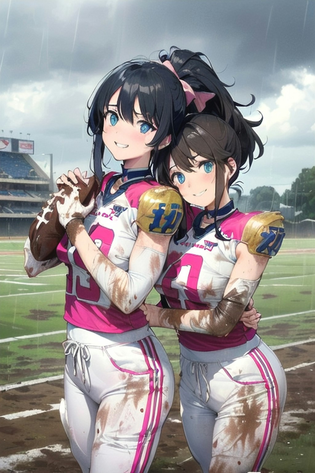 🏈泥まみれの女子アメフト 69