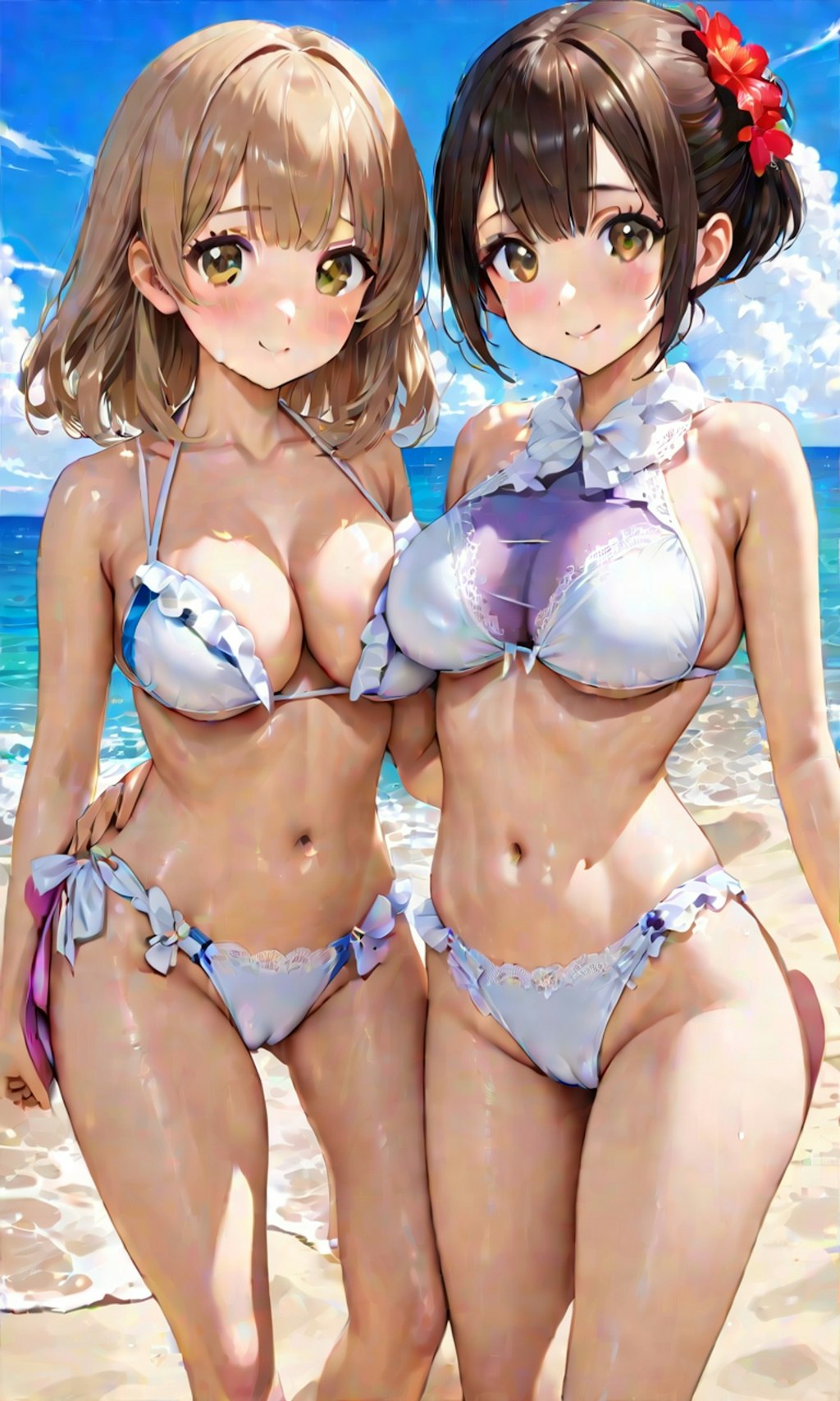 水着と女子高校生と