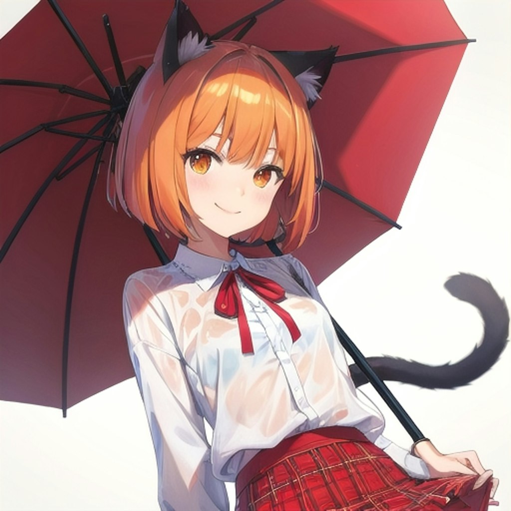 傘があるのに濡れちゃったわ