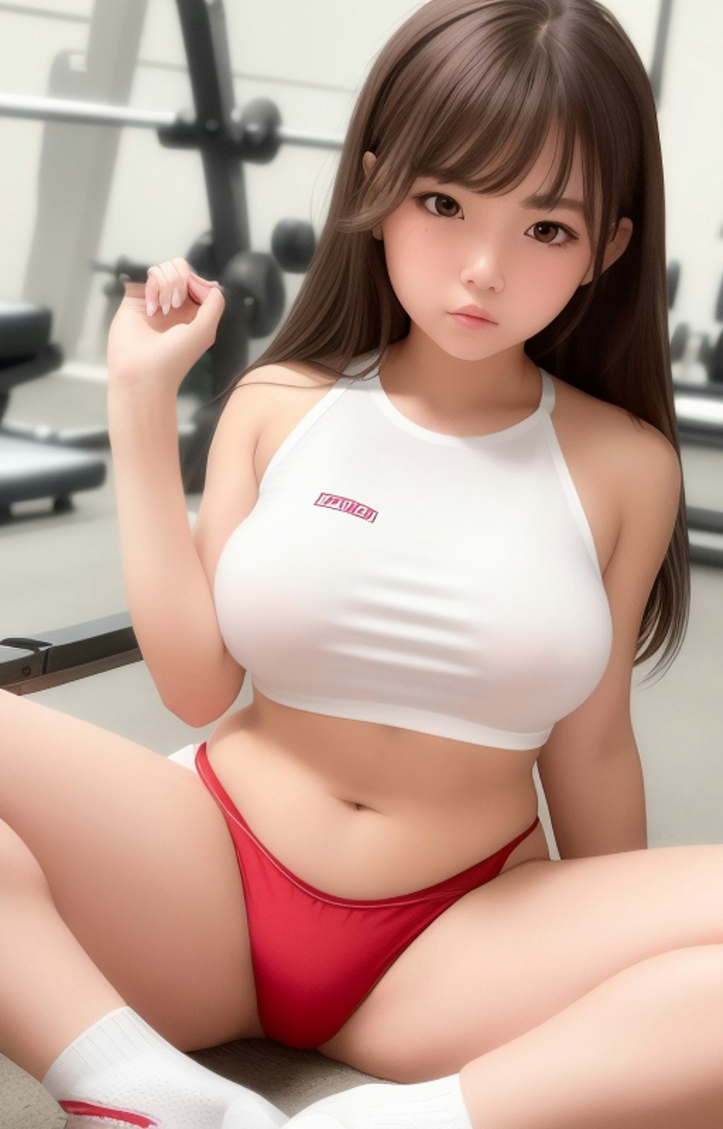 巨乳赤ブルマJK