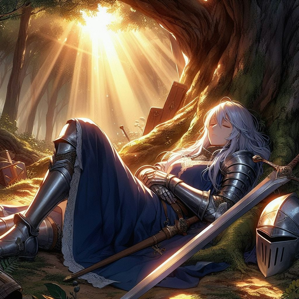 女性騎士の休息