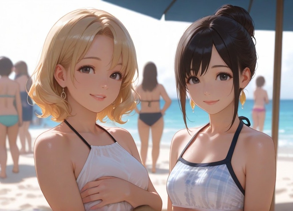 ビーチにて