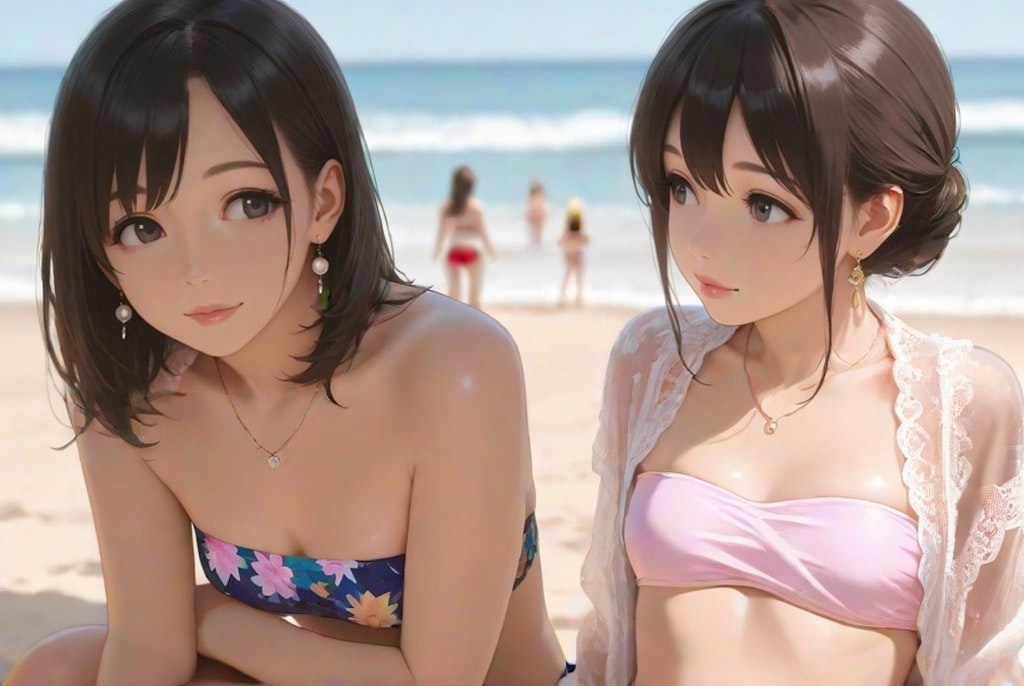 ビーチにて
