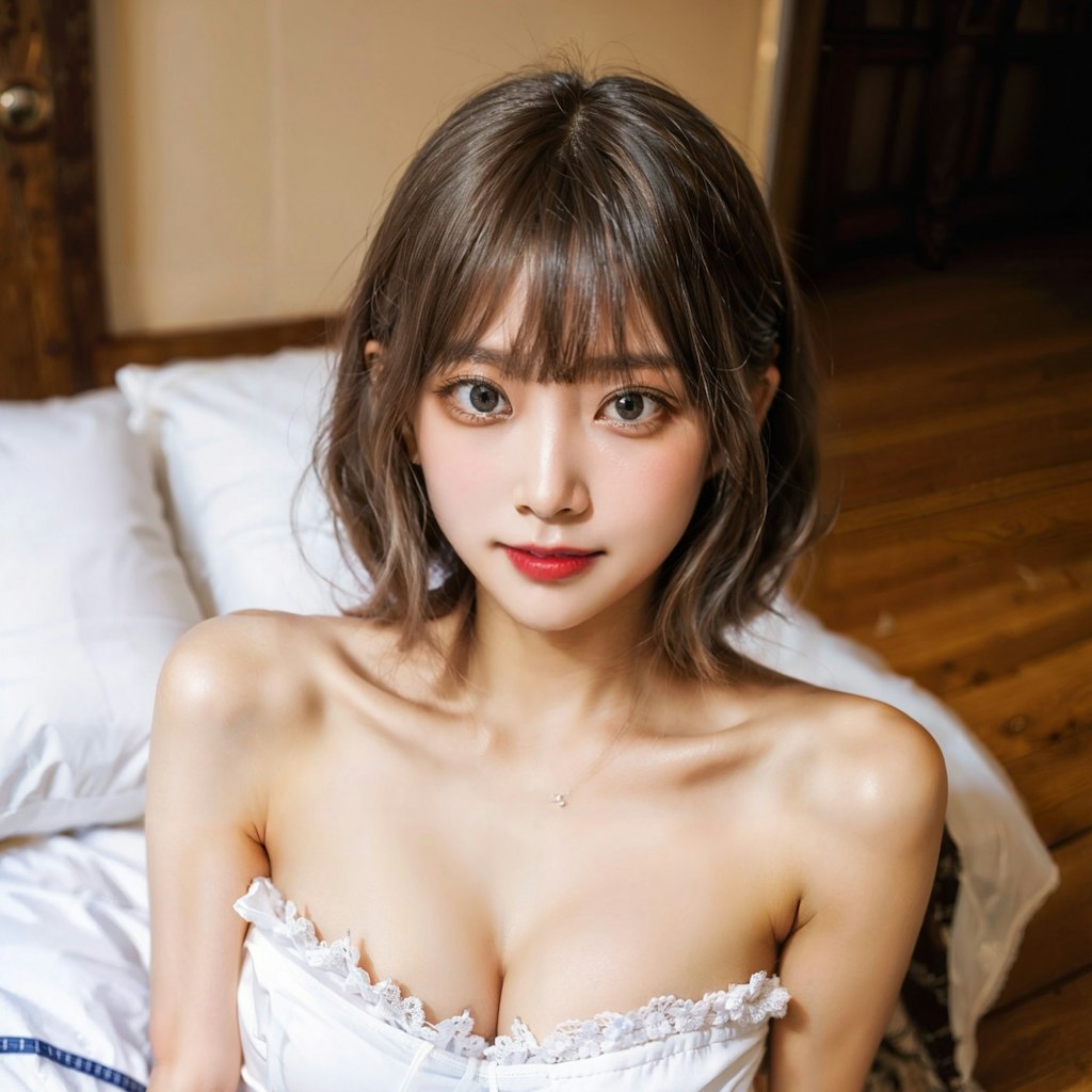 寝室の可愛い日本の女の子